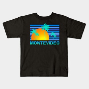 Montevideo Uruguay Sunset Palm Trees Kids T-Shirt